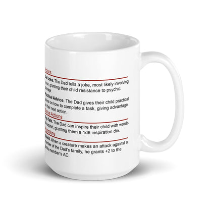 DnD Dad Stat Block Mug – Funny Dungeons & Dragons Coffee Mug for Dad Mug 15 oz