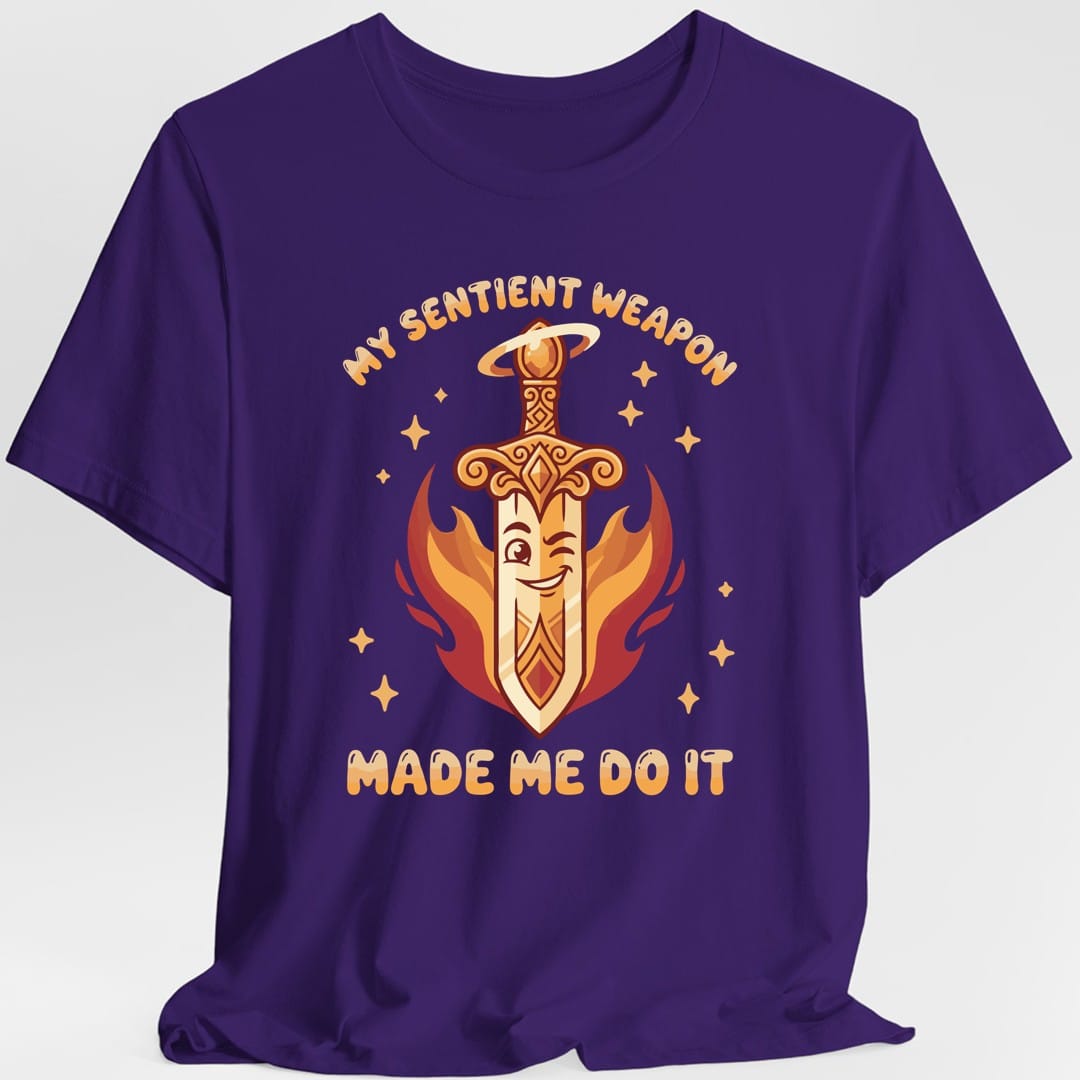 Printify T-Shirt Purple / S My Sentient Weapon Made Me Do It T-Shirt