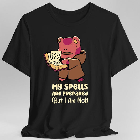 Printify T-Shirt Black / S My Spells Are Prepared Funny D&D T-Shirt