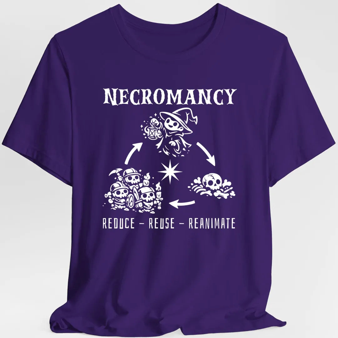 Printify T-Shirt Purple / S Necromancy Reduce Reuse Reanimate T-Shirt