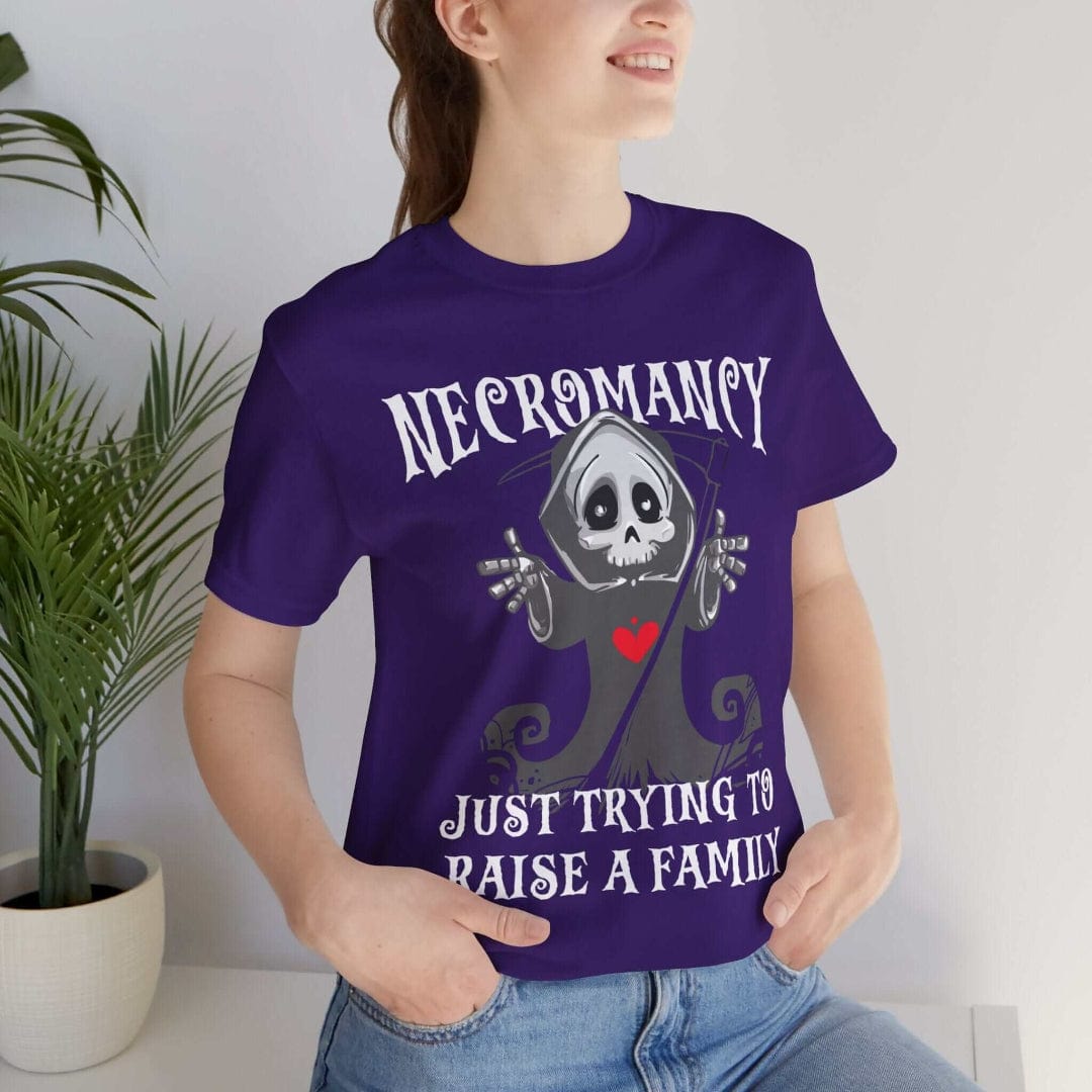 Printify T-Shirt Necromancy Shirt - Trying To Raise A Family