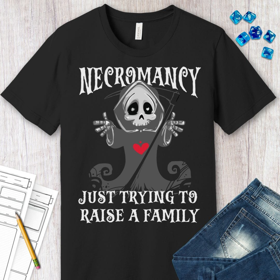 Printify T-Shirt Necromancy Shirt - Trying To Raise A Family