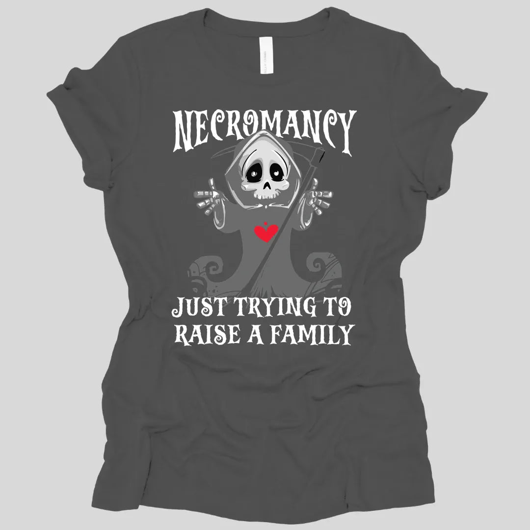 Printify T-Shirt Asphalt / S Necromancy Women's T-shirt - Trying To Raise A Family