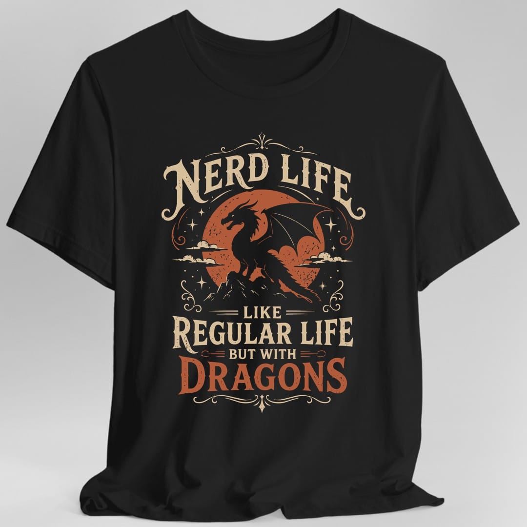 Printify T-Shirt Black / S Nerd Life T-Shirt