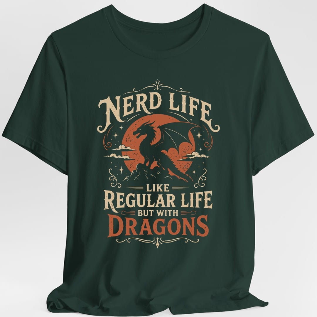 Printify T-Shirt Forest Green / S Nerd Life T-Shirt