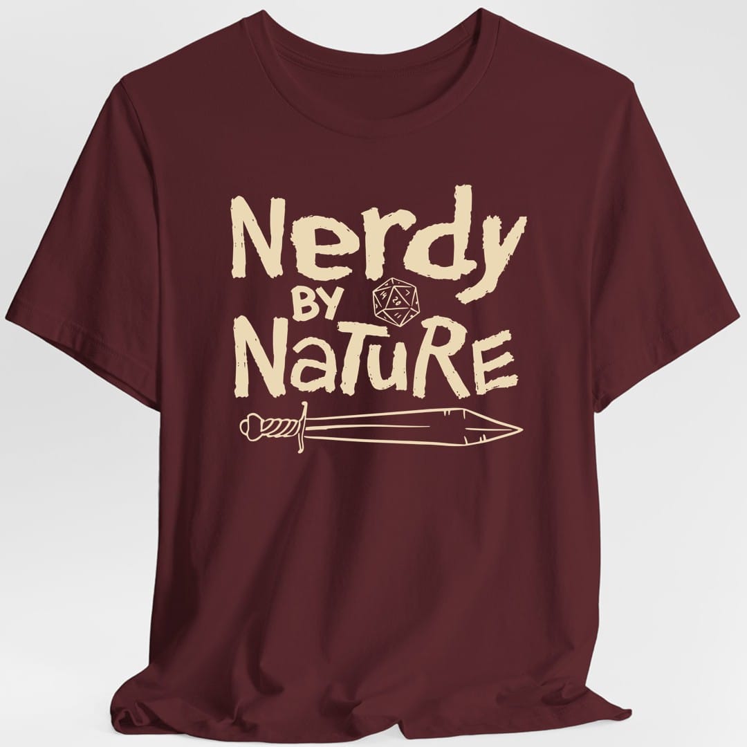 Printify T-Shirt Maroon / S Nerdy By Nature T-Shirt
