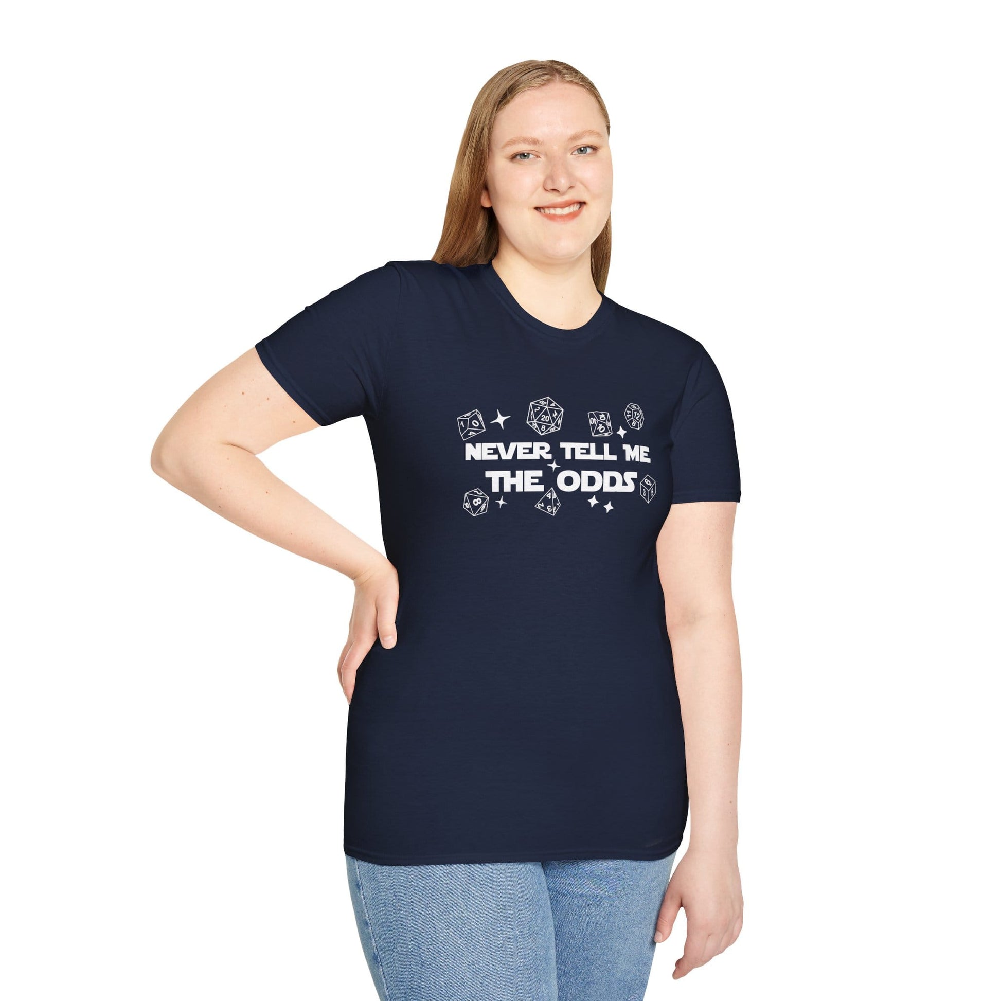 Printify T-Shirt Never Tell Me The Odds DnD T-Shirt