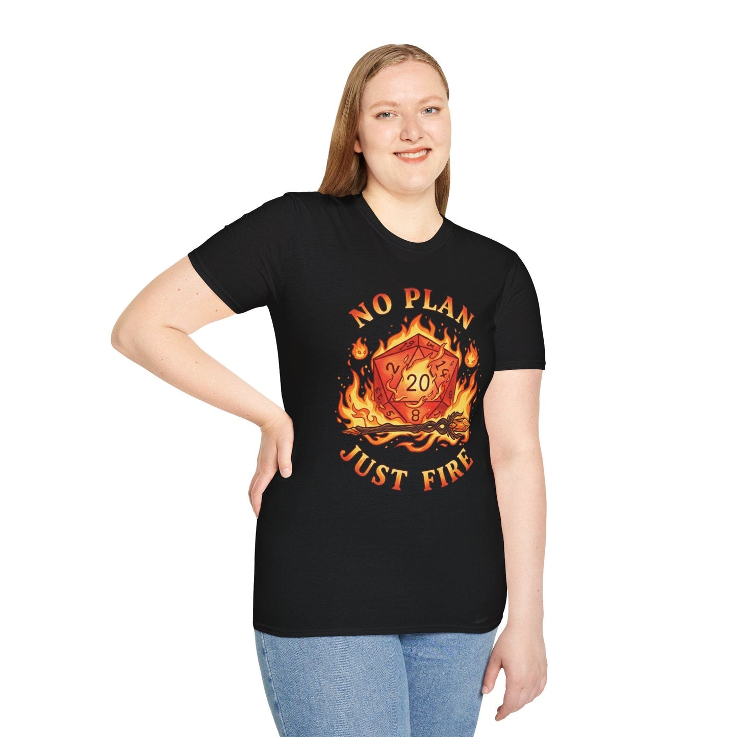 Printify T-Shirt No Plan Just Fire T-Shirt