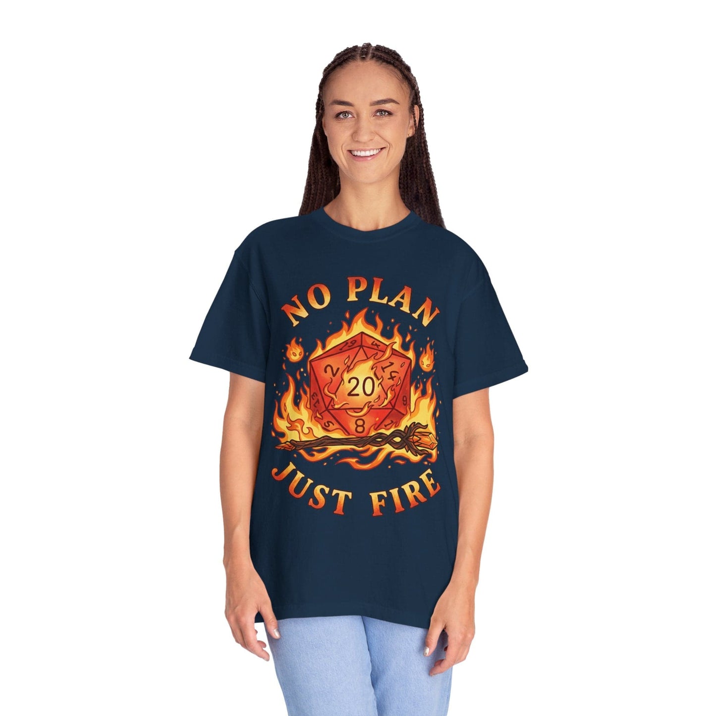 Printify T-Shirt No Plan Just Fire T-Shirt - Comfort Colors