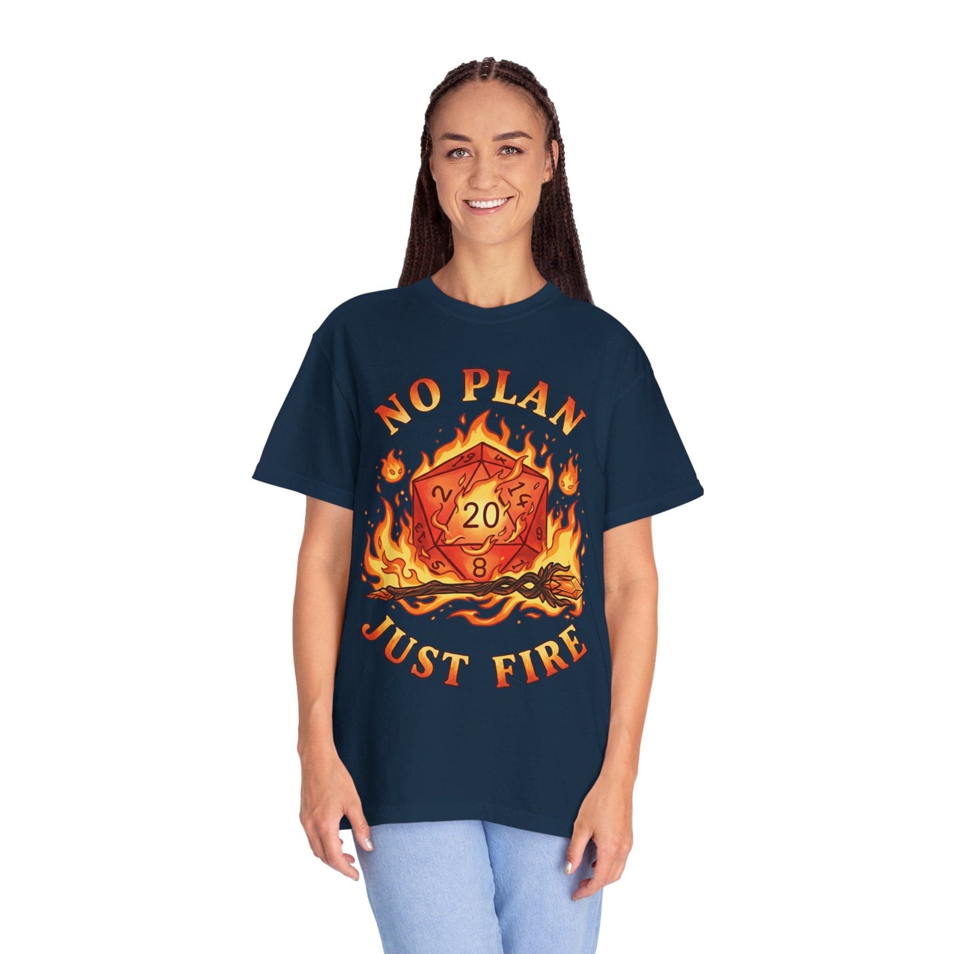 Printify T-Shirt No Plan Just Fire T-Shirt - Comfort Colors