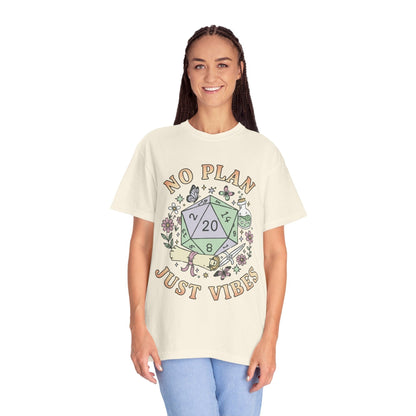 Printify T-Shirt No Plan Just Vibes D&D T-Shirt - Comfort Colors