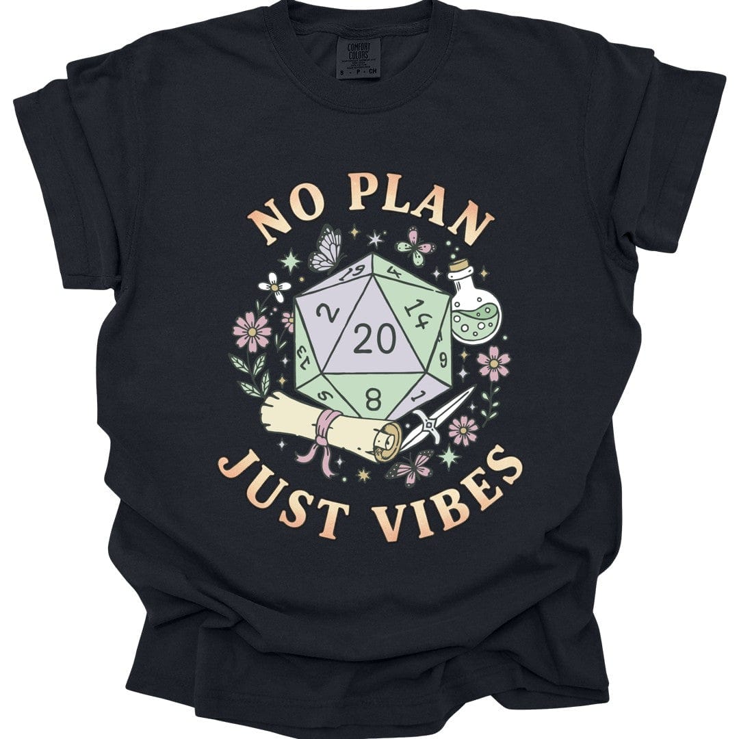 Printify T-Shirt Black / S No Plan Just Vibes D&D T-Shirt - Comfort Colors