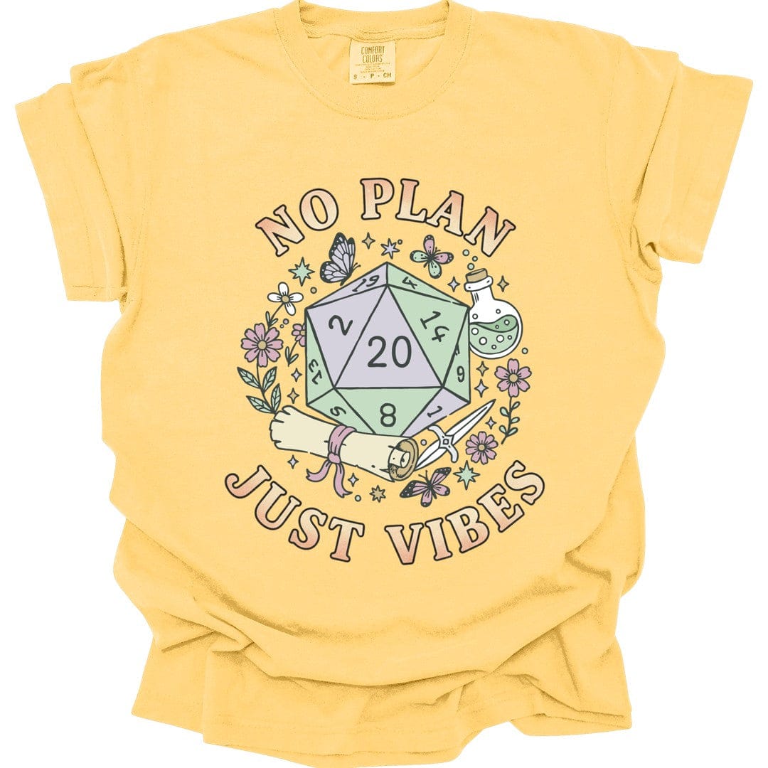Printify T-Shirt Butter / S No Plan Just Vibes D&D T-Shirt - Comfort Colors