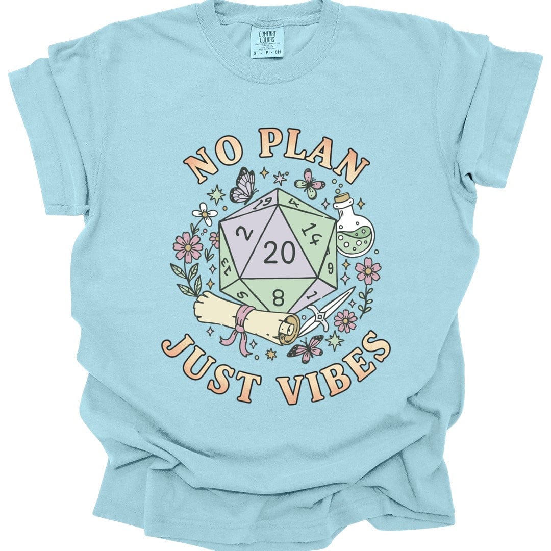 Printify T-Shirt Chambray / S No Plan Just Vibes D&D T-Shirt - Comfort Colors