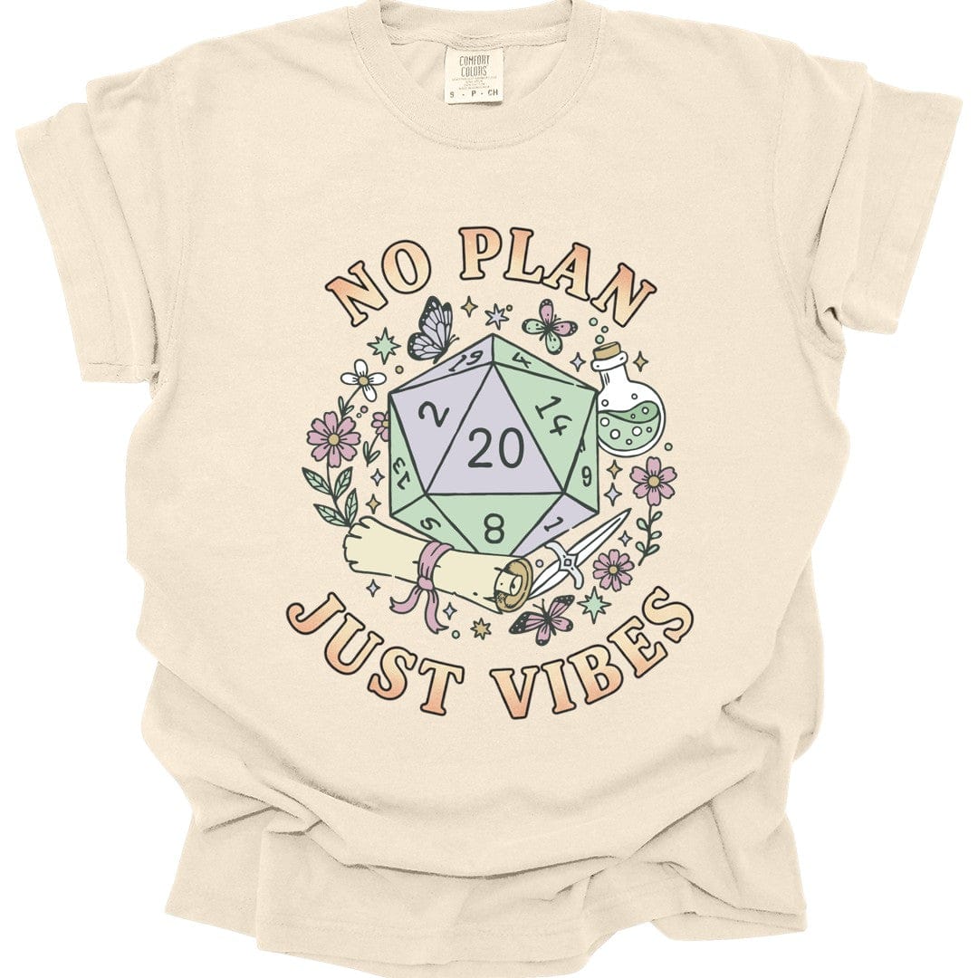 Printify T-Shirt Ivory / S No Plan Just Vibes D&D T-Shirt - Comfort Colors