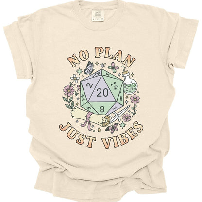 Printify T-Shirt Ivory / S No Plan Just Vibes D&D T-Shirt - Comfort Colors