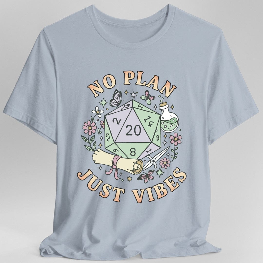 Printify T-Shirt Light Blue / S No Plan Just Vibes D&D T-Shirt