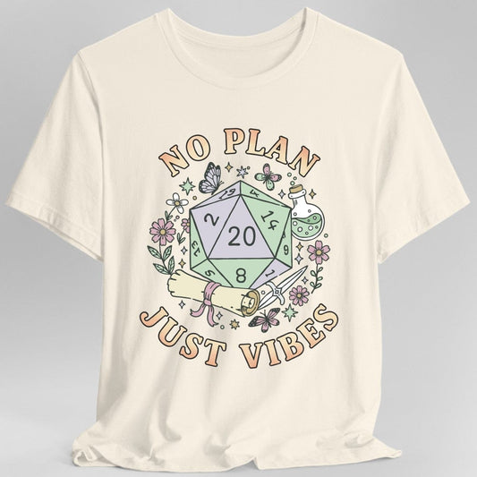 Printify T-Shirt Natural / S No Plan Just Vibes D&D T-Shirt