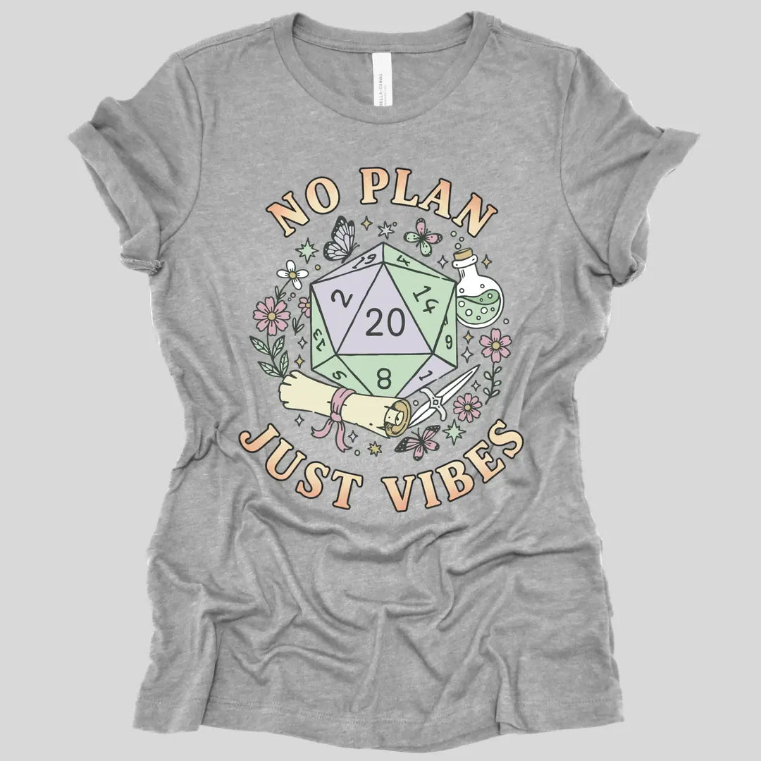 Printify T-Shirt Athletic Heather / S No Plan Just Vibes D&D Women's T-shirt