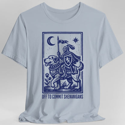 Printify T-Shirt Light Blue / S Off To Commit Shenanigans Dog T-shirt