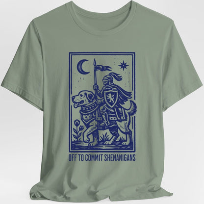 Printify T-Shirt Sage / S Off To Commit Shenanigans Dog T-shirt