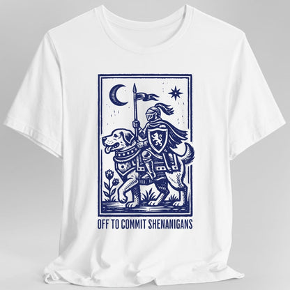 Printify T-Shirt White / S Off To Commit Shenanigans Dog T-shirt