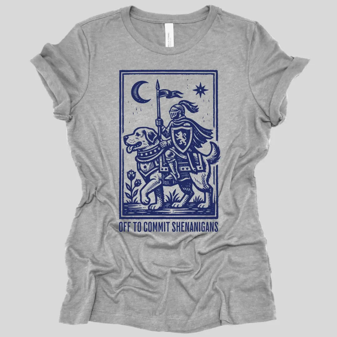 Printify T-Shirt Athletic Heather / S Off To Commit Shenanigans Dog Women's T-shirt
