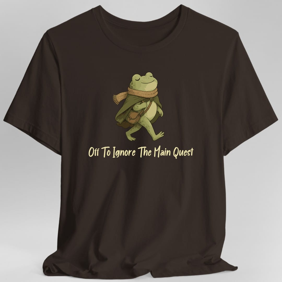 Printify T-Shirt Dark Chocolate / S Off To Ignore The Main Quest T-Shirt