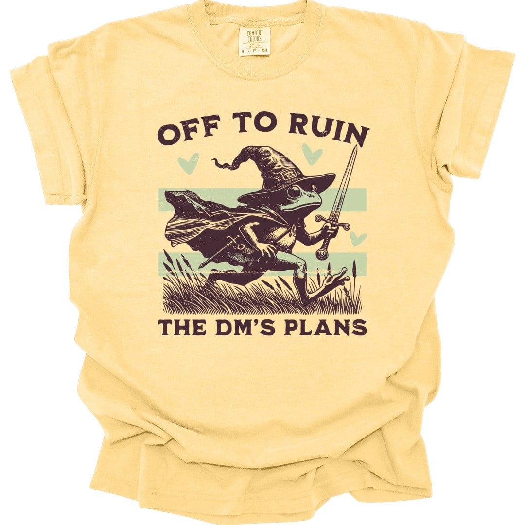Printify T-Shirt Banana / S Off to Ruin the DM’s Plans T-shirt - Comfort Colors