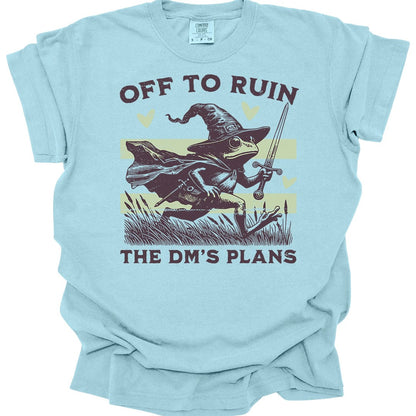Printify T-Shirt Chambray / S Off to Ruin the DM’s Plans T-shirt - Comfort Colors