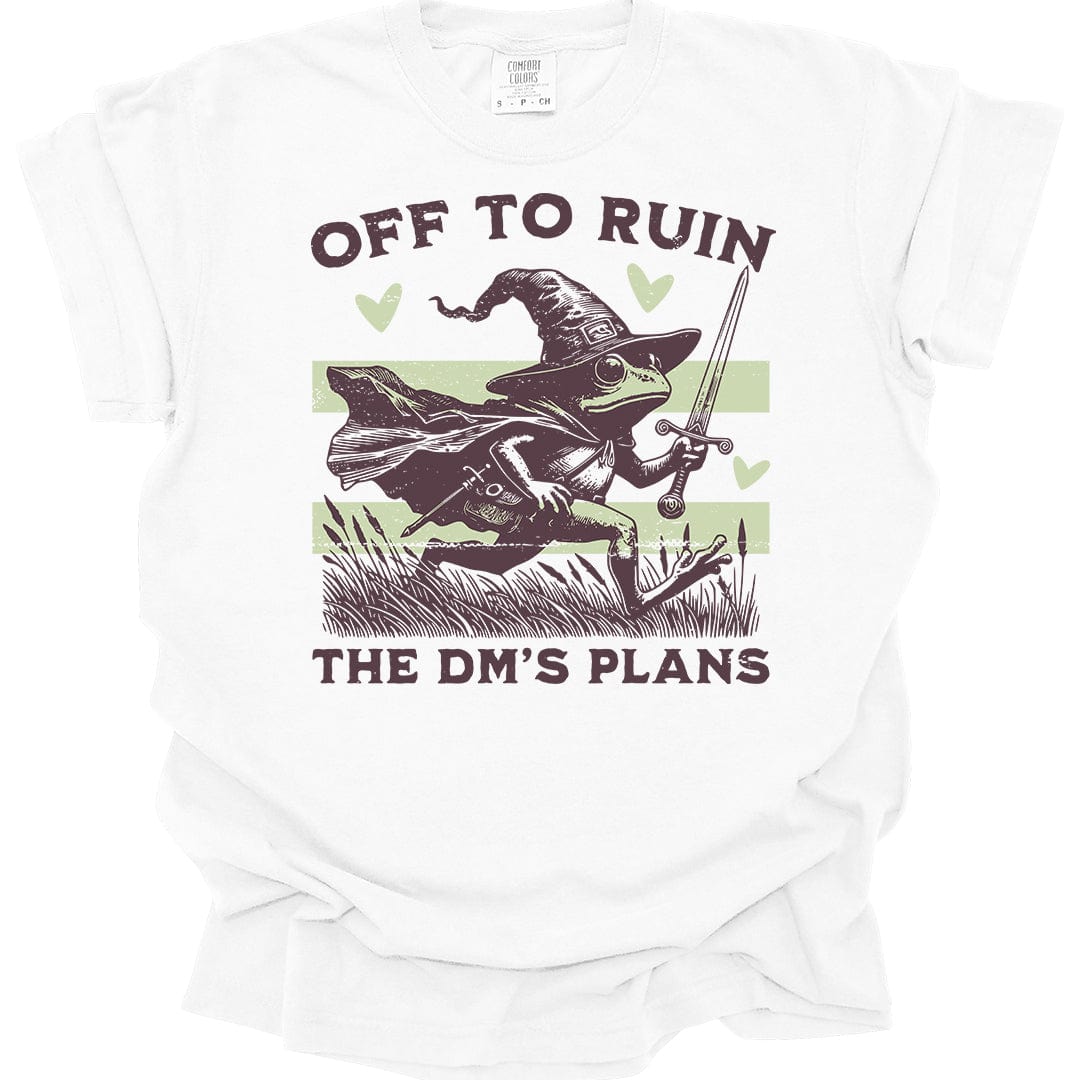 Printify T-Shirt White / S Off to Ruin the DM’s Plans T-shirt - Comfort Colors