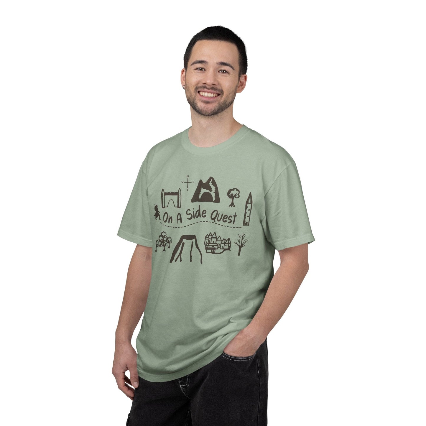 Printify T-Shirt On A Side Quest T-Shirt - Comfort Colors