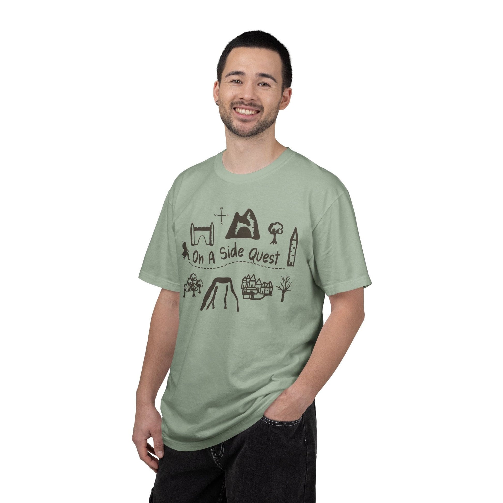 Printify T-Shirt On A Side Quest T-Shirt - Comfort Colors