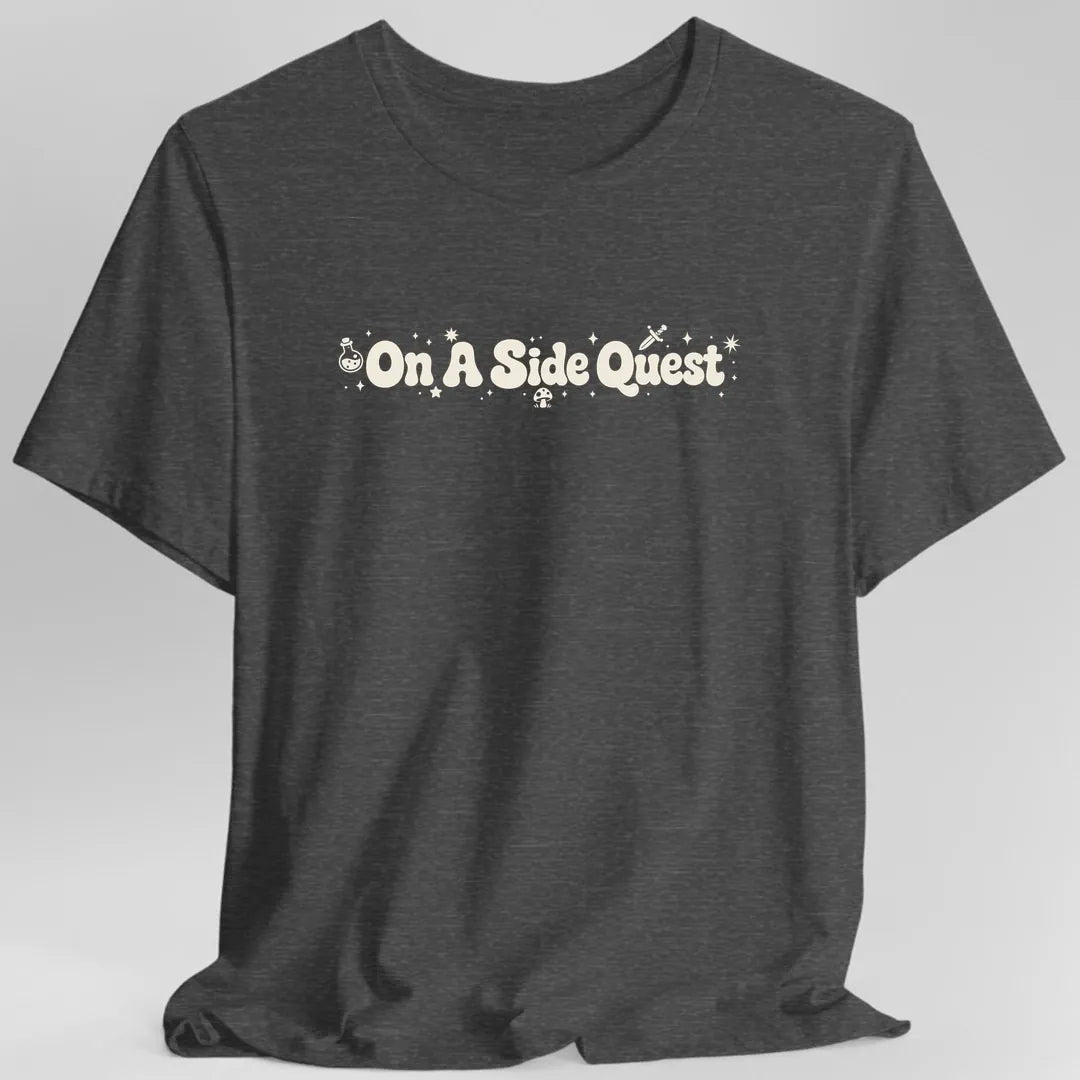 Printify T-Shirt Dark Heather Grey / S On a Side Quest T-Shirt