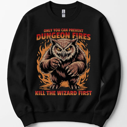 Printify Sweatshirt Black / S Only You Can Prevent Dungeon Fires Funny D&D Sweatshirt
