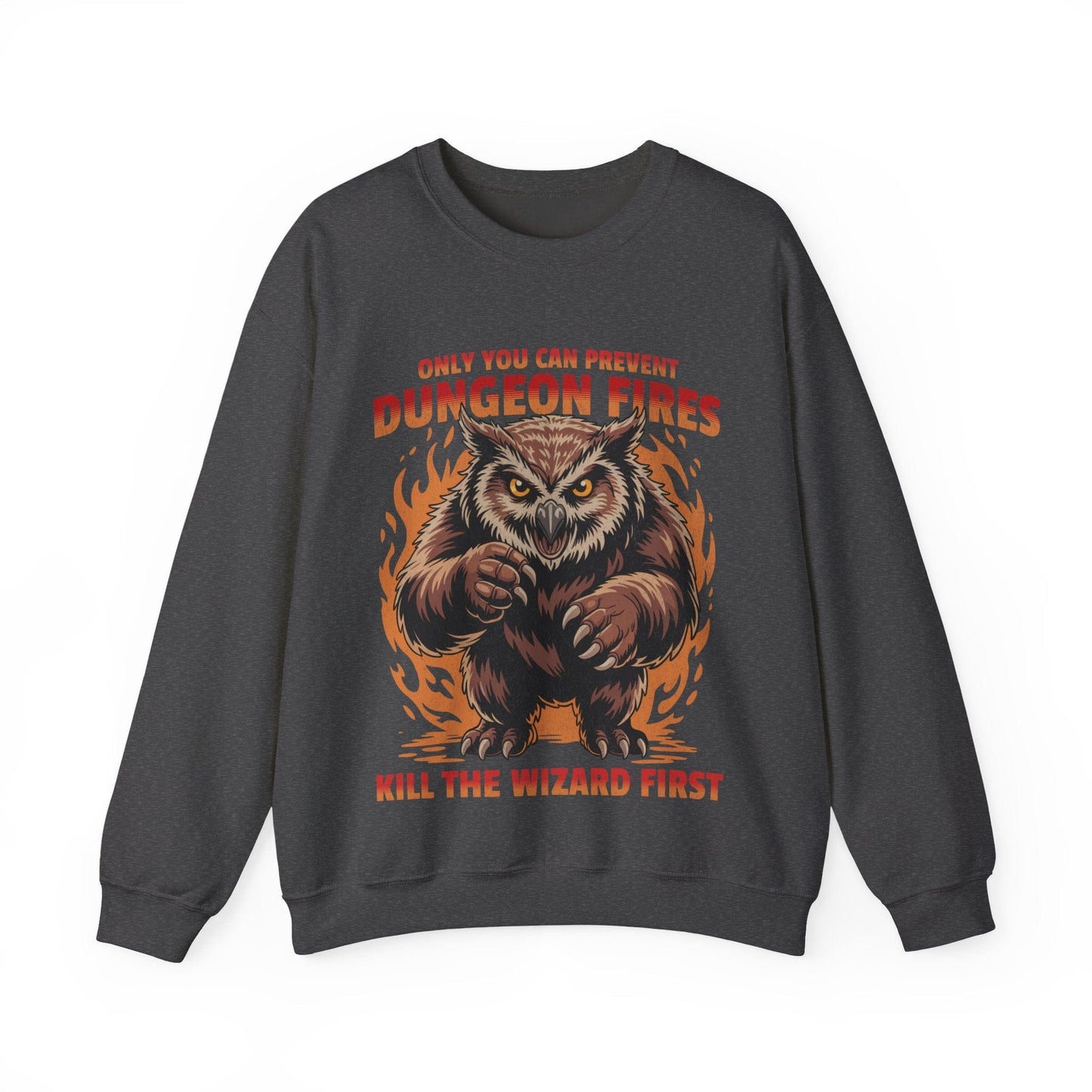 Printify Sweatshirt Dark Heather / S Only You Can Prevent Dungeon Fires Funny D&D Sweatshirt