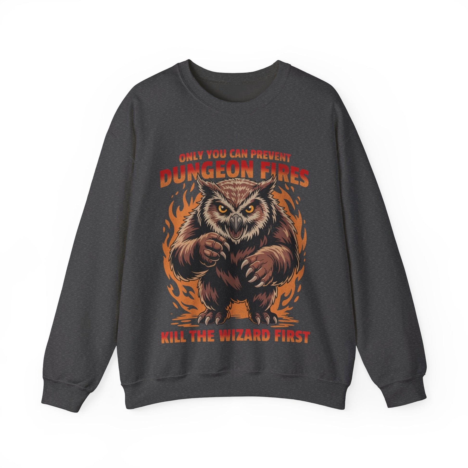 Printify Sweatshirt Dark Heather / S Only You Can Prevent Dungeon Fires Funny D&D Sweatshirt