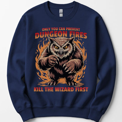 Printify Sweatshirt Navy / S Only You Can Prevent Dungeon Fires Funny D&D Sweatshirt