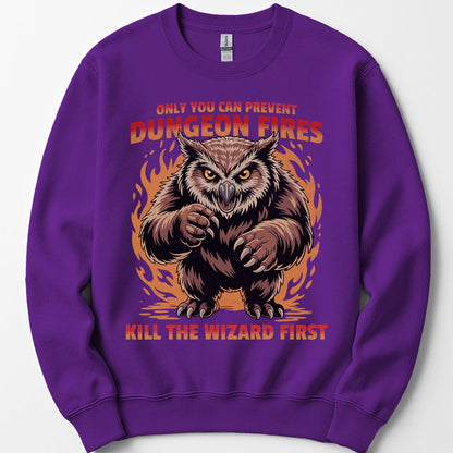 Printify Sweatshirt Purple / S Only You Can Prevent Dungeon Fires Funny D&D Sweatshirt