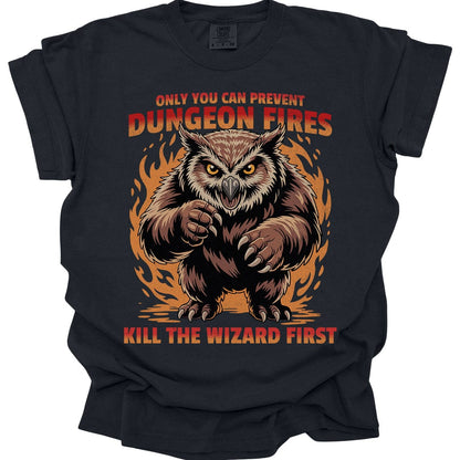 Printify T-Shirt Black / S Only You Can Prevent Dungeon Fires Funny D&D T-shirt - Comfort Colors
