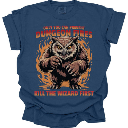 Printify T-Shirt True Navy / S Only You Can Prevent Dungeon Fires Funny D&D T-shirt - Comfort Colors