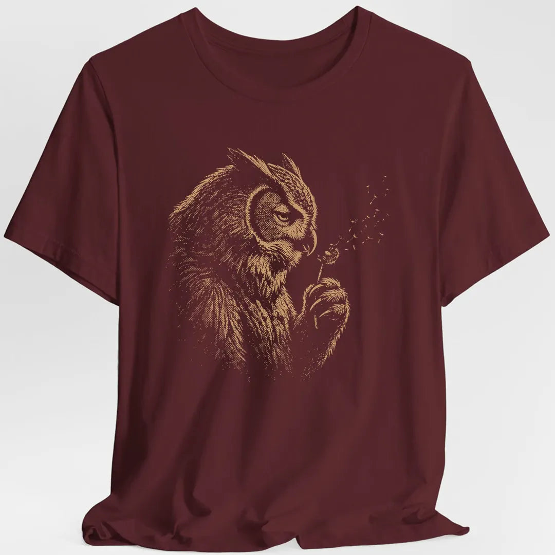 Printify T-Shirt Maroon / S Owlbear Dandelion T-Shirt