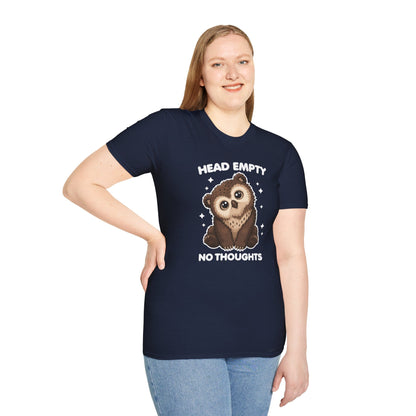 Printify T-Shirt Owlbear Head Empty No Thoughts T-Shirt