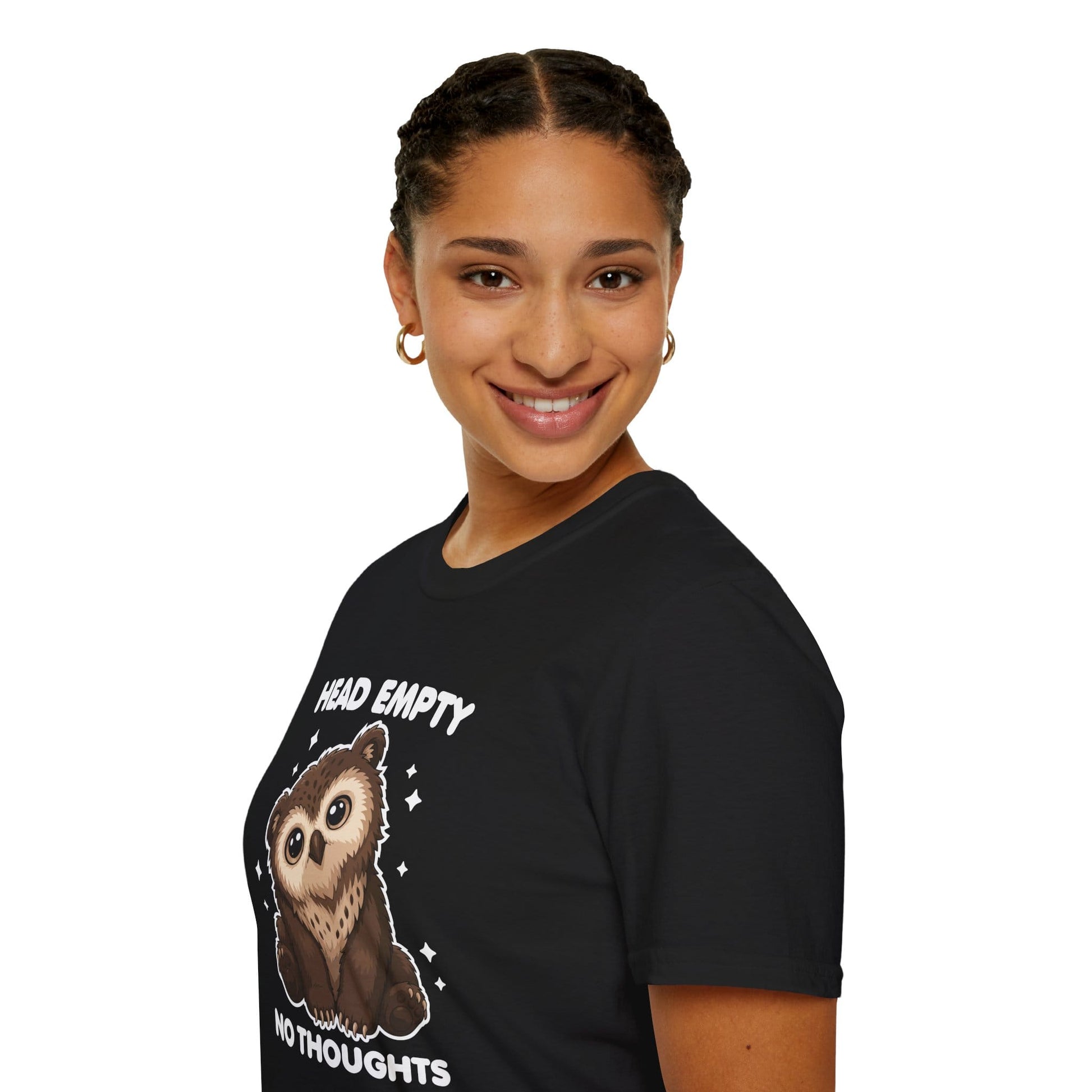Printify T-Shirt Owlbear Head Empty No Thoughts T-Shirt