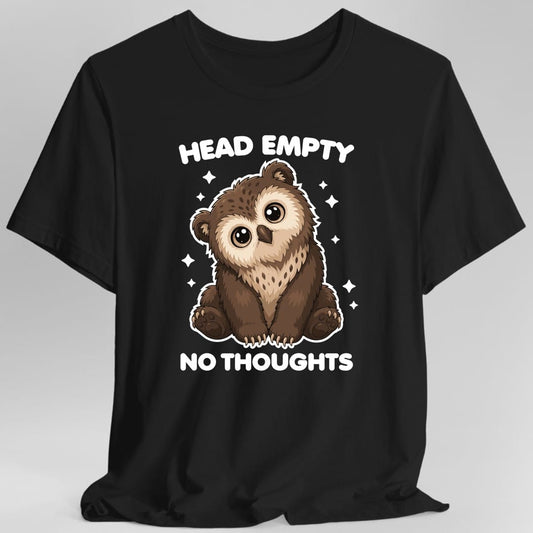 Printify T-Shirt Black / S Owlbear Head Empty No Thoughts T-Shirt