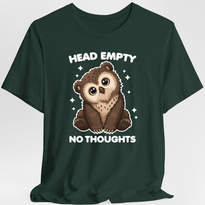 Printify T-Shirt Forest Green / S Owlbear Head Empty No Thoughts T-Shirt