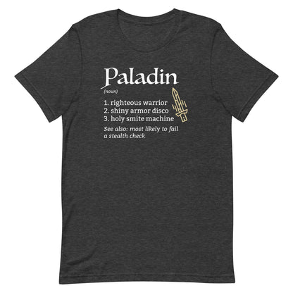 Printify T-Shirt Dark Grey Heather / S Paladin Class Definition T-Shirt