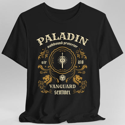 Printify T-Shirt Black / S Paladin Class Vintage Label T-Shirt