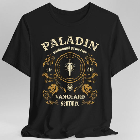 Printify T-Shirt Black / S Paladin Class Vintage Label T-Shirt