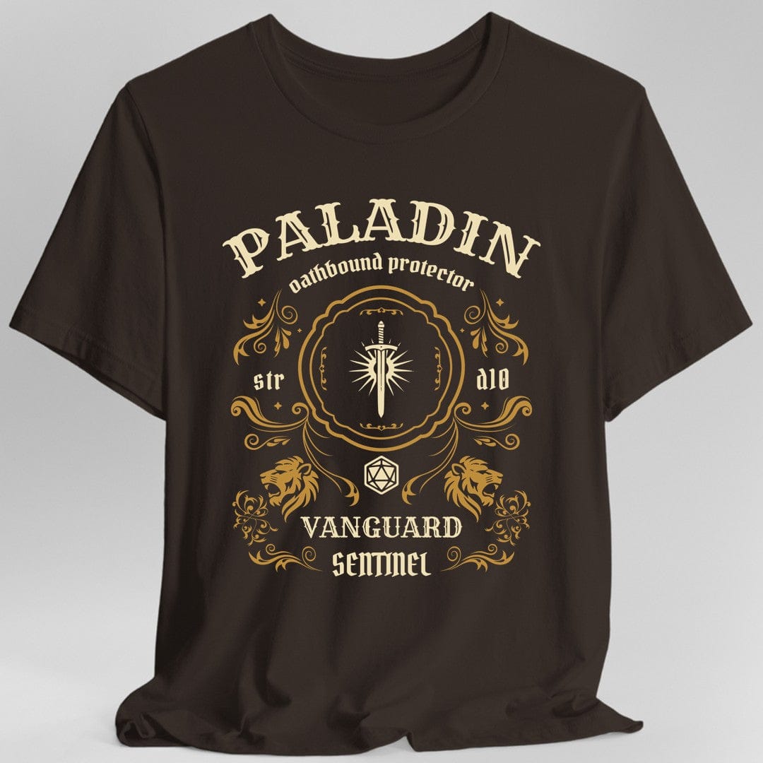 Printify T-Shirt Dark Chocolate / S Paladin Class Vintage Label T-Shirt